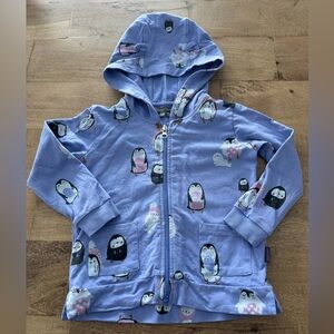 Souris mini cute Penguin Print Kids Hoodie - Purple size 2-3 years
